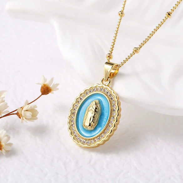 Wholesale Jewelry Simple Geometric Copper Electroplated Pendant Necklace With O Word Chain