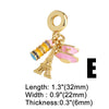 Wholesale Jewelry Simple Geometric Copper Fruit Strawberry Paris Tower Pendant Bracelet Electroplated