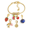 Wholesale Jewelry Simple Geometric Copper Fruit Strawberry Paris Tower Pendant Bracelet Electroplated