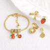 Wholesale Jewelry Simple Geometric Copper Fruit Strawberry Paris Tower Pendant Bracelet Electroplated