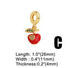 Wholesale Jewelry Simple Geometric Copper Fruit Strawberry Paris Tower Pendant Bracelet Electroplated