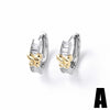 Wholesale Jewelry Simple Geometric Copper 18K Gold Plated Cross Butterfly Zircon Earrings
