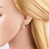 Wholesale Jewelry Simple Geometric Copper 18K Gold Plated Inlaid Zircon Earrings For Women