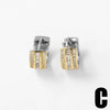 Wholesale Jewelry Simple Geometric Copper 18K Gold Plated Inlaid Zircon Earrings For Women