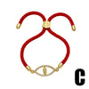 Wholesale Jewelry Simple Geometric Copper 18K Gold Plated Pendant Bracelet