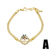 Wholesale Jewelry Simple Geometric Copper 18K Gold Plated Pendant Bracelet