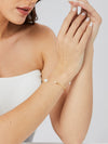 Wholesale Jewelry Simple Geometric Copper 18K Gold Plated Round Bead Opening Bracelet