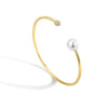 Wholesale Jewelry Simple Geometric Copper 18K Gold Plated Round Bead Opening Bracelet