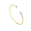 Wholesale Jewelry Simple Geometric Copper 18K Gold Plated Round Bead Opening Bracelet