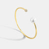 Wholesale Jewelry Simple Geometric Copper 18K Gold Plated Round Bead Opening Bracelet