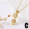 Wholesale Jewelry Simple Geometric Copper Rose Pendant Necklace With Box Chain And Electroplating For Boys And Girls