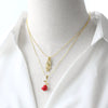 Wholesale Jewelry Simple Geometric Copper Rose Pendant Necklace With Box Chain And Electroplating For Boys And Girls