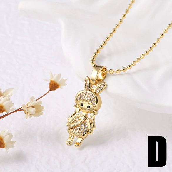Wholesale Jewelry Simple Geometric Copper Rose Pendant Necklace With Box Chain And Electroplating For Boys And Girls