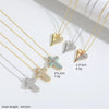 Wholesale Jewelry Simple Geometric Copper Zirconia Mixed Gemstone Setting Cross Pendant Ochain Ladies Necklace