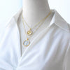 Wholesale Jewelry Simple Geometric Cross Pendant Necklace Copper Gold Plated O Shaped Chain