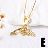 Wholesale Jewelry Simple Geometric Fish Tail Pendant Necklace Copper Gold Plated Ochain