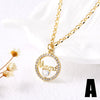 Wholesale Jewelry Simple Geometric Heart Copper Pendant Necklace With O Word Chain Electroplating