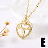 Wholesale Jewelry Simple Geometric Heart Copper Pendant Necklace With O Word Chain Electroplating