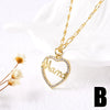 Wholesale Jewelry Simple Geometric Heart Copper Pendant Necklace With O Word Chain Electroplating