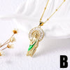 Wholesale Jewelry Simple Geometric Heart Copper Plated Real Gold O Word Chain Necklace For Women
