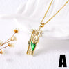 Wholesale Jewelry Simple Geometric Heart Copper Plated Real Gold O Word Chain Necklace For Women