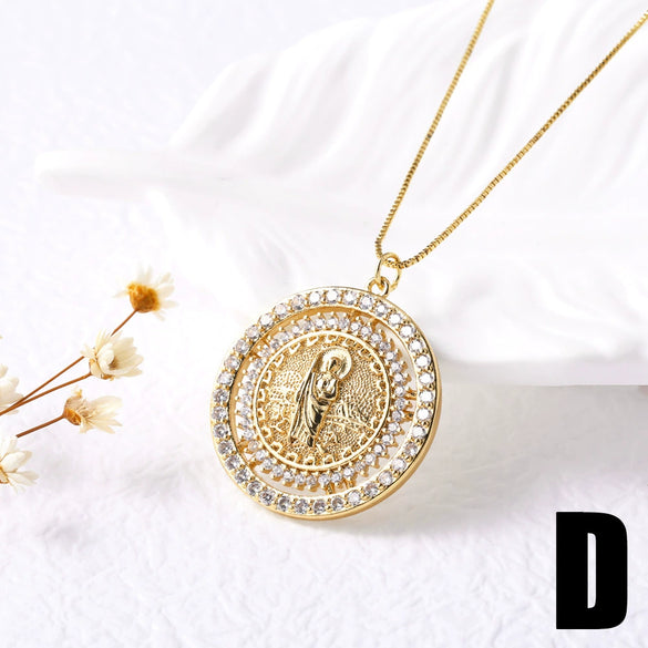 Wholesale Jewelry Simple Geometric Heart Copper Plated Real Gold O Word Chain Necklace For Women