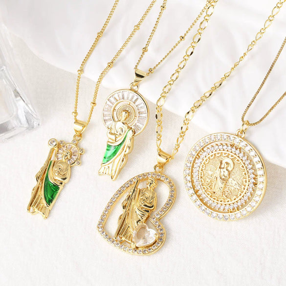 Wholesale Jewelry Simple Geometric Heart Copper Plated Real Gold O Word Chain Necklace For Women