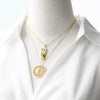 Wholesale Jewelry Simple Geometric Heart Copper Plated Real Gold O Word Chain Necklace For Women