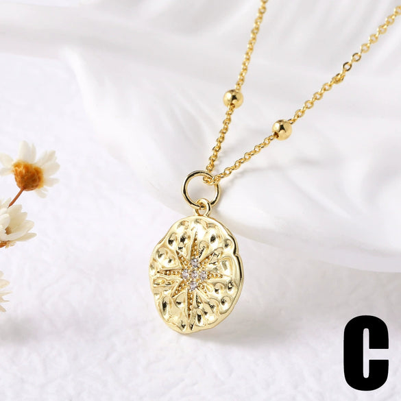 Wholesale Jewelry Simple Geometric Heart Shape Copper Gold Plated Pendant Necklace Box Chain