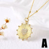 Wholesale Jewelry Simple Geometric Heart Shape Copper Gold Plated Pendant Necklace Box Chain