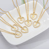 Wholesale Jewelry Simple Geometric Love Hollow Heart Pendant With 26 Letters Copper Zircon Pendant And Stainless Steel Ochain Electroplating Treatment