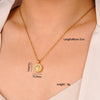 Wholesale Jewelry Simple Geometric Mixed Gemstone Setting Copper Pendant O Word Chain Electroplating Women's Necklace