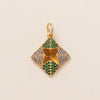 Wholesale Jewelry Simple Geometric Mixed Gemstone Setting Copper Pendant With O Word Chain For Women