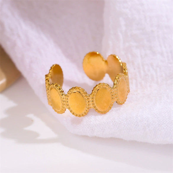 Wholesale Jewelry Simple Geometric Oval Stainless Steel Ring For Women Electroplated
