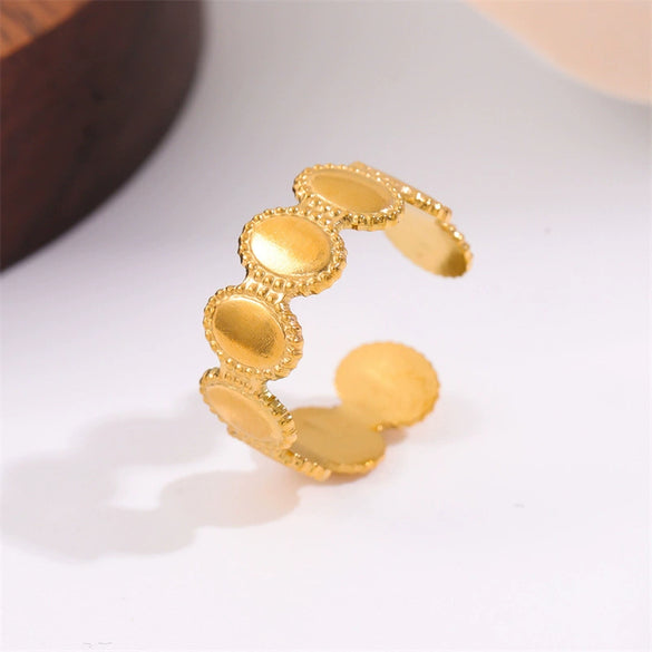 Wholesale Jewelry Simple Geometric Oval Stainless Steel Ring For Women Electroplated