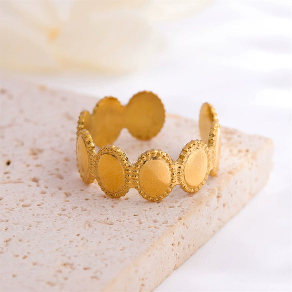 Wholesale Jewelry Simple Geometric Oval Stainless Steel Ring For Women Electroplated