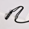 Wholesale Jewelry Simple Geometric Rectangular Stainless Steel And Titanium Steel Pendant Necklace With Lettering For Men