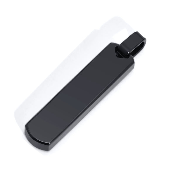Wholesale Jewelry Simple Geometric Rectangular Stainless Steel And Titanium Steel Pendant Necklace With Lettering For Men