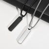Wholesale Jewelry Simple Geometric Rectangular Stainless Steel And Titanium Steel Pendant Necklace With Lettering For Men