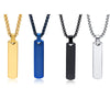 Wholesale Jewelry Simple Geometric Rectangular Stainless Steel And Titanium Steel Pendant Necklace With Lettering For Men