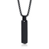 Wholesale Jewelry Simple Geometric Rectangular Stainless Steel And Titanium Steel Pendant Necklace With Lettering For Men