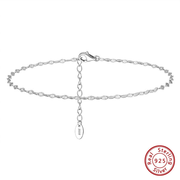 Wholesale Jewelry Simple Geometric S925 Sterling Silver Anklet