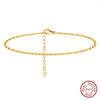 Wholesale Jewelry Simple Geometric S925 Sterling Silver Anklet