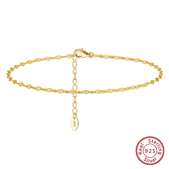 Wholesale Jewelry Simple Geometric S925 Sterling Silver Anklet
