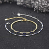 Wholesale Jewelry Simple Geometric S925 Sterling Silver Gold Plated Adjustable Bracelet