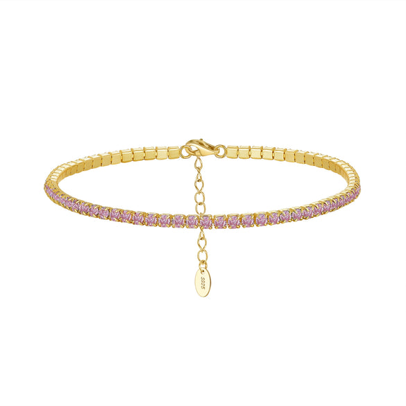Wholesale Jewelry Simple Geometric S925 Sterling Silver Gold Plated Adjustable Bracelet