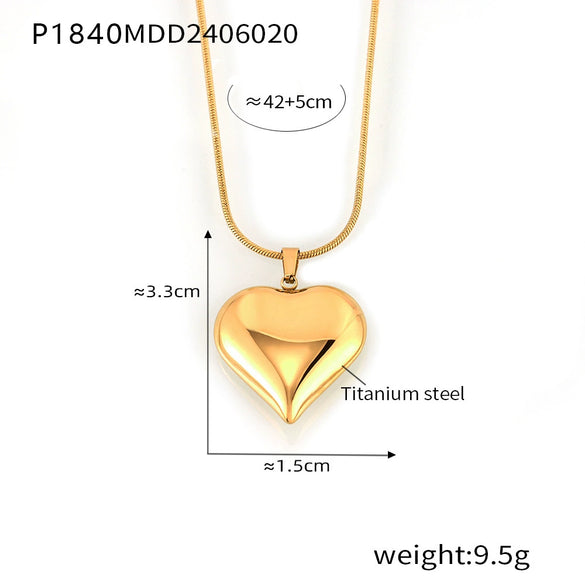 Wholesale Jewelry Simple Geometric Snake Bone Chain 316L Stainless Steel Pendant Necklace With Electroplating