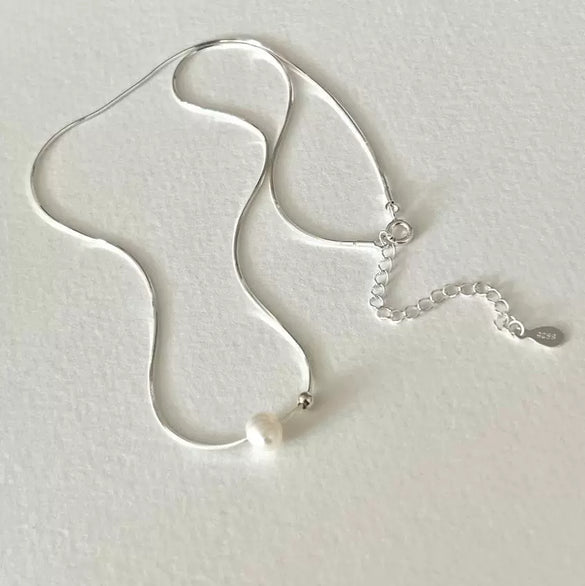 Wholesale Jewelry Simple Geometric 925 Sterling Silver Round Bead Necklace