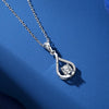 Wholesale Jewelry Simple Geometric 925 Sterling Silver Water Drop Pendant Necklace With Mosan Diamond