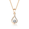 Wholesale Jewelry Simple Geometric 925 Sterling Silver Water Drop Pendant Necklace With Mosan Diamond